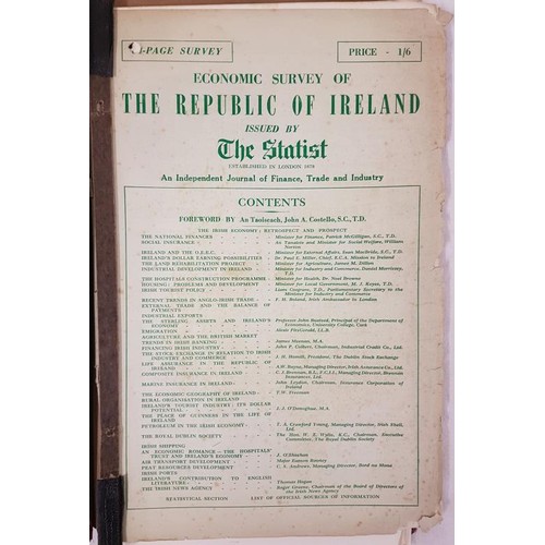 383 - Binder of mss and articles on Irish economics mid 20th century: Economic Survey of Ireland ..The Sta... 