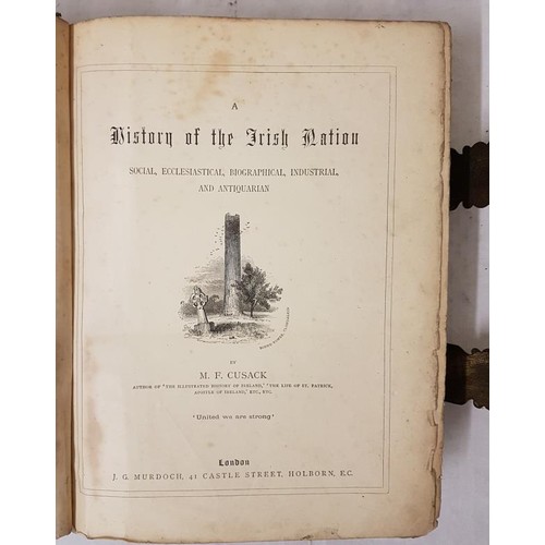 392 - M. F. Cusack  A History of the Irish Nation, with brass clasps