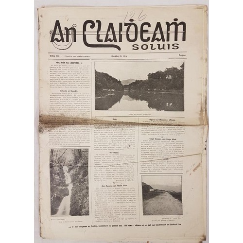 403 - An Claidheamh Soluis (Márta 28, 1914) Newspaper of Gaelic League. Slight damage.