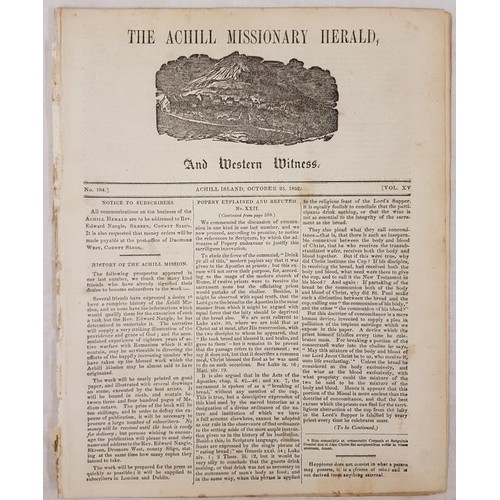 408 - Printed on Achill Island in 1852. The Achill Missionary Herald and Western Witness. October 1852. 16... 