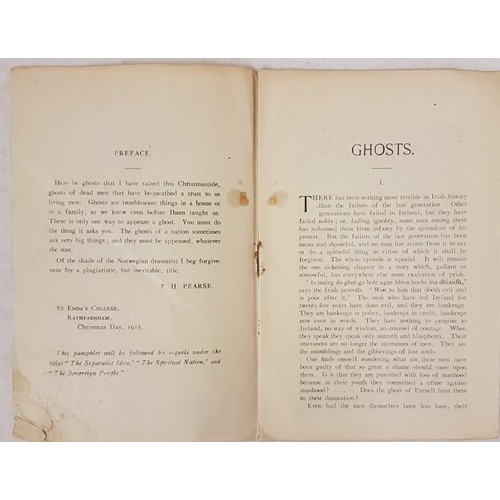 421 - Ghosts by P. H. Pearse. Tracts for the Times. Dublin, Whelan & Son. 1916. Wrappers. Very early P... 