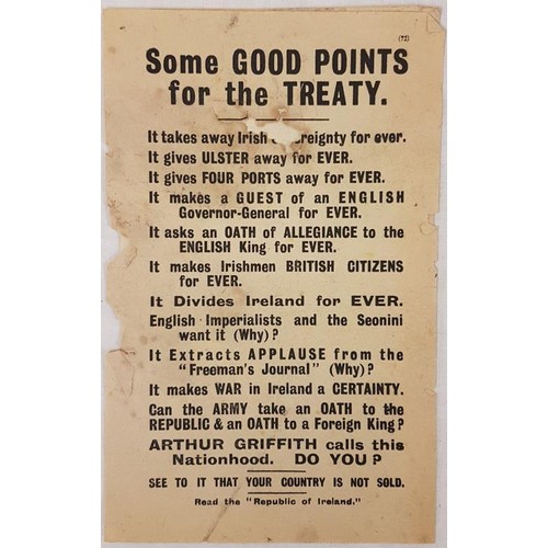 427 - Leaflet: Anti Treaty Propaganda 1922 Some Good Points for the Treaty