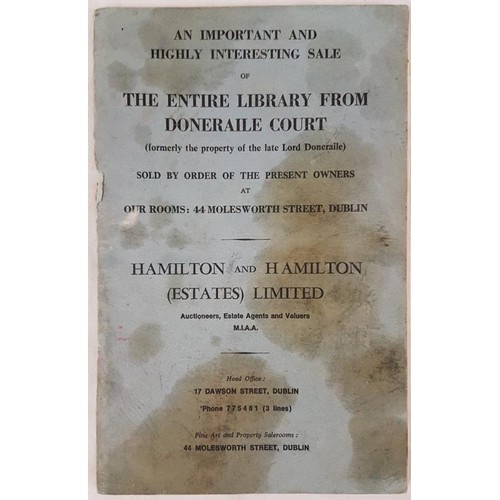 441 - Hamilton & Hamilton Dublin; Auction Catalogue of entire library from Doneraile Court December 19... 