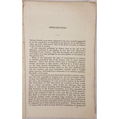 450 - Richard Jebb Speech in Defence of the Church in Ireland delivered in the House of Peers, June 10th 1... 