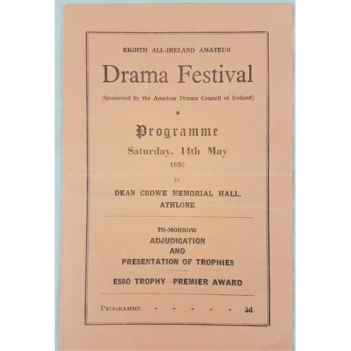 457 - [Athlone Drama] Eighth All-Ireland Amateur Drama Festival (sponsored by the Amateur Drama Council of... 