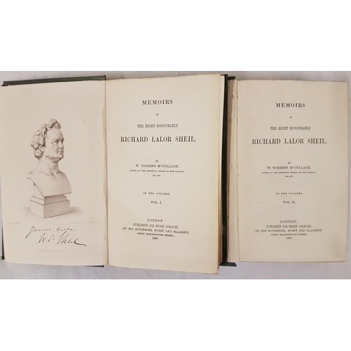 473 - McCullogh, Memoirs of the Right Hon Richard Lalor Sheil, 2 vols, 8vo, L. 1855. Embossed orig cloth. ... 