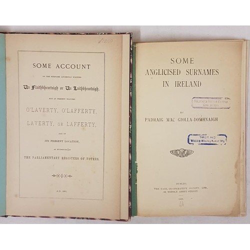 490 - Irish Family History. Account of Surname Anciently written O'Laverty, O'Lafferty, Laverty or Laffert... 