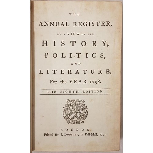 516 - The Annual Register or a View of the History, Politics and Literature - c.36 vols c.19th Century. Al... 