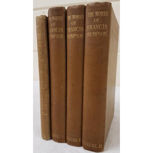 545 - Francis Thompson, The Works of ,in 3 vols. Small quarto, decorative cloth with gilt titles and emble... 