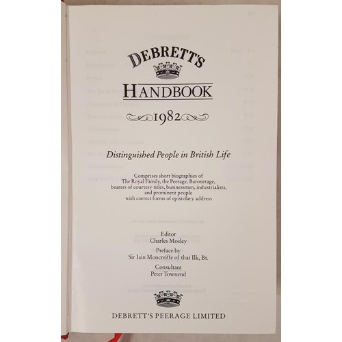 14 - DeBrett's Peerage, Baronetage, Knightage & Companionage 1966, 1995 and DeBretts Handbook 1982 al... 