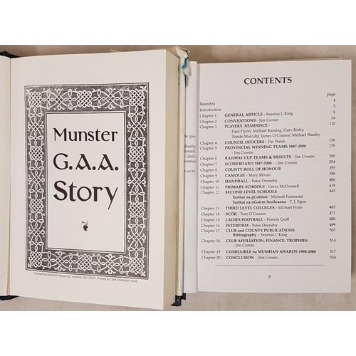28 - G.A.A.:   Munster G.A.A. Story 1887-1984 by Jim Cronin, 1984, blue gilt cloth in dj; ... 