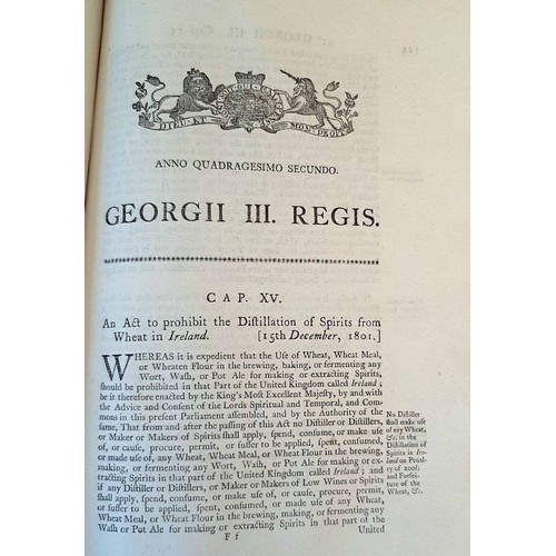 51 - A collection on the Public General Statutes passed in the 42nd year of George III (Dublin, 1802). A ... 