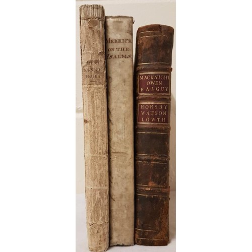 58 - Annotations On The Psalms by James Merrick M.M. Reading: J Carnan 1768, Vellum binding; Hosea Transl... 