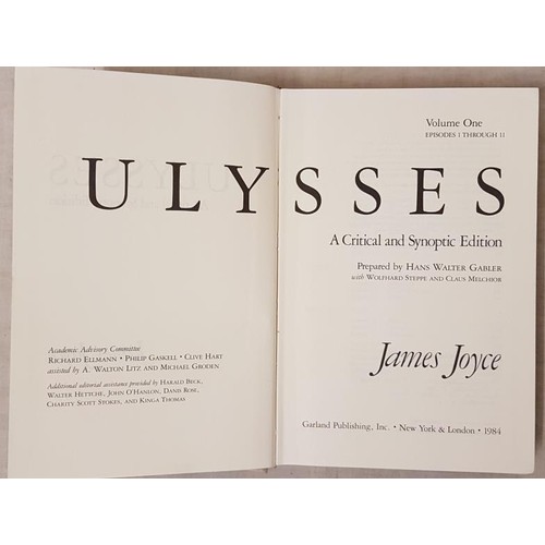 485 - Ulysses A Critical And Synoptic Edition prepared by Hans Walter Gabler with Wolfhard Steppe and Clau... 