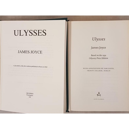 500 - Ulysses, Facsimile of First Edition, Orchises, Washington, 1998 h/b, green cloth and Ulysses with An... 