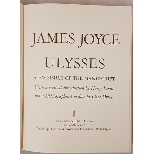 507A - James Joyce Ulysses A Facsimile Of The Manuscript with a critical introduction by Harry Levin and a ... 