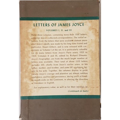 511 - Joyce, James  Letters Edited by Stuart Gilbert. 3 vols set in slipcase with djs. 1966