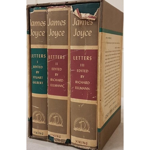 511 - Joyce, James  Letters Edited by Stuart Gilbert. 3 vols set in slipcase with djs. 1966