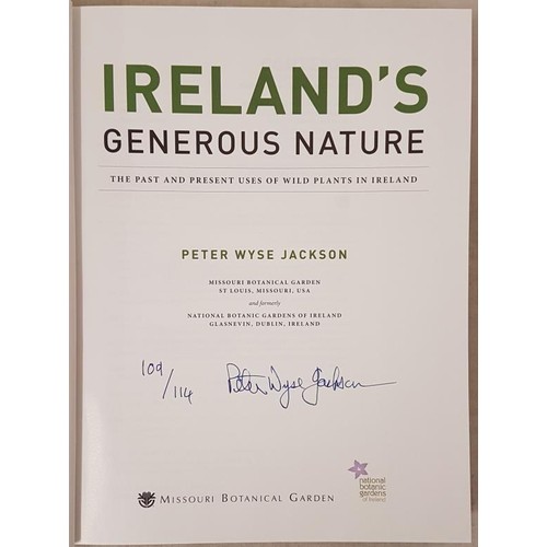 521 - Wyse, Jackson, Peter. Ireland's Generous Nature, The Past and Present Uses of Wild Plants in Ireland... 