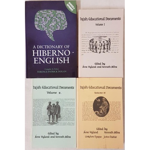 627 - Irish Education Documents Vols 1, 2 & 3 along with A Dictionary of Hiberno-English by Terence Pa... 