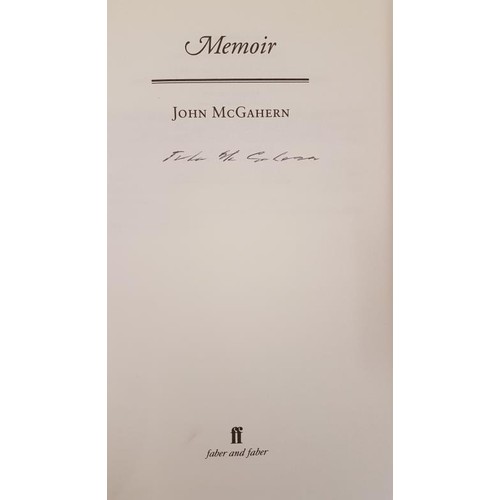 634 - McGahern, John. Memoir, F&F, 2005, dj (SIGNED); The Pornographer, 1980, pb (SIGNED); John McGahe... 