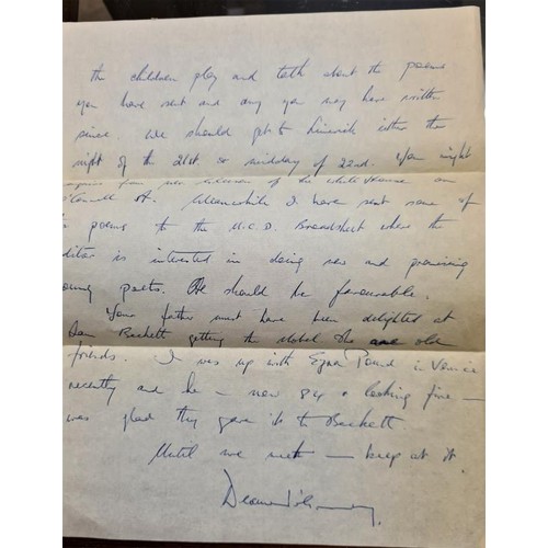 616 - Desmond O'Grady Archive - a series of 5 letters from Desmond O'Grady to Dr John Wyse Jackson includi... 