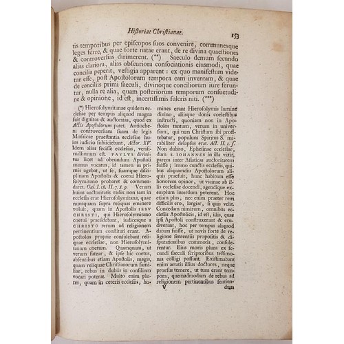 23 - De Rebus Christianorum. 1753. Latin text. Vellum binding. Thick quarto.