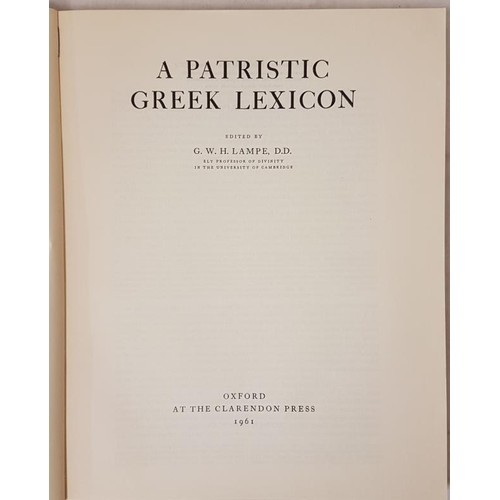 76 - Lampe, G. W. H. (editor). A Patristic Greek Lexicon: Fascicles 1 to 5 (Five vols). Oxford at the Cla... 