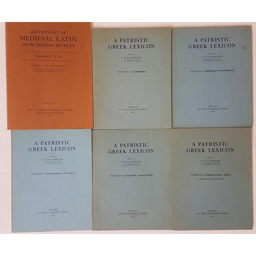 76 - Lampe, G. W. H. (editor). A Patristic Greek Lexicon: Fascicles 1 to 5 (Five vols). Oxford at the Cla... 