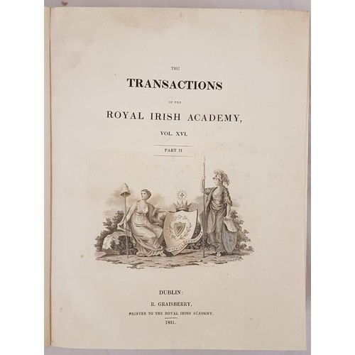 39 - Royal Irish Academy. 1830-1831. Bound volume with numerous articles including Systems of Rays by Wil... 