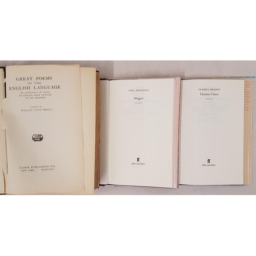 77 - Poetry: Maggot by Paul Muldoon, Hardback, DJ in plastic sleeve, 1st ed, Ex-Library; Human Chain by S... 