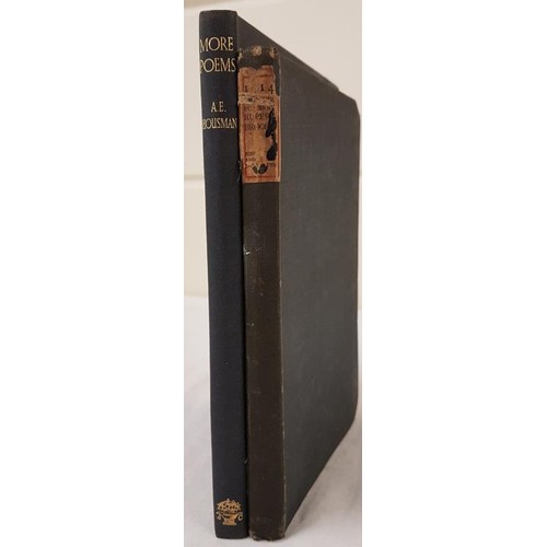 78 - Rupert Brooke. 1914 and Other Poems. 1919 and A. E. W. Houseman. More Poems. 1936. 1st (20... 
