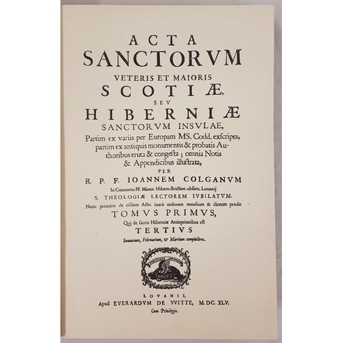 84 - John Colgan, Acta Sanctorum Hiberniae, ed Rev Brendan Jennings, Fasc copy 1MC at the OS office, Stat... 