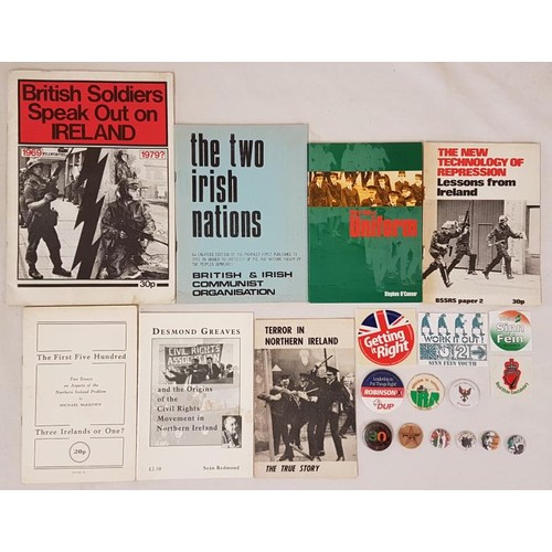 92 - Northern Ireland 1968-1998 - Collection of seven pamphlets with badges and stickers