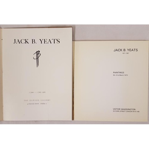 93 - Exhibition catalogue. Jack B. Yeats at Waddington Galleries, London March, 1973. Illustrated in colo... 