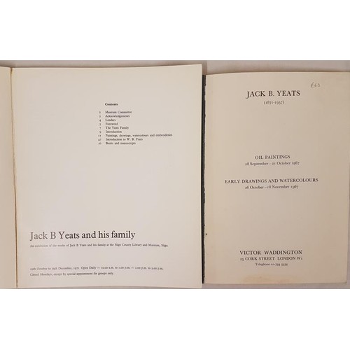 94 - Jack B. Yeats. Exhibition Catalogue at Victor Waddington galleries, London September/November. 1967 ... 