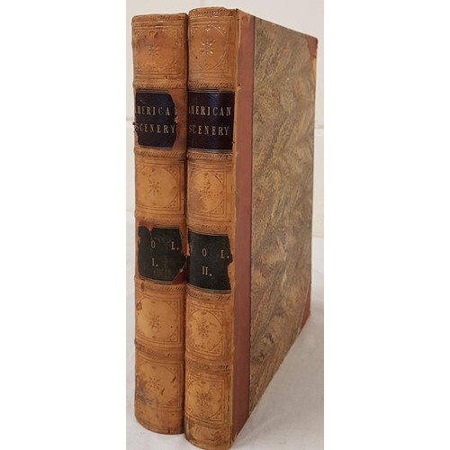 340 - W. H. Bartlett & N.P. Willis. American Scenery. 1840 1st. 2 volumes. Fine half calf. Steel engra... 