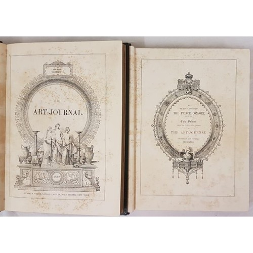 355 - The Art Journal 1861 and 1862. 2 volumes. Folio. Numerous illustrations. Contemporary half calf, gil... 