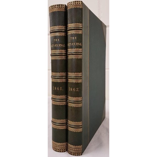 355 - The Art Journal 1861 and 1862. 2 volumes. Folio. Numerous illustrations. Contemporary half calf, gil... 