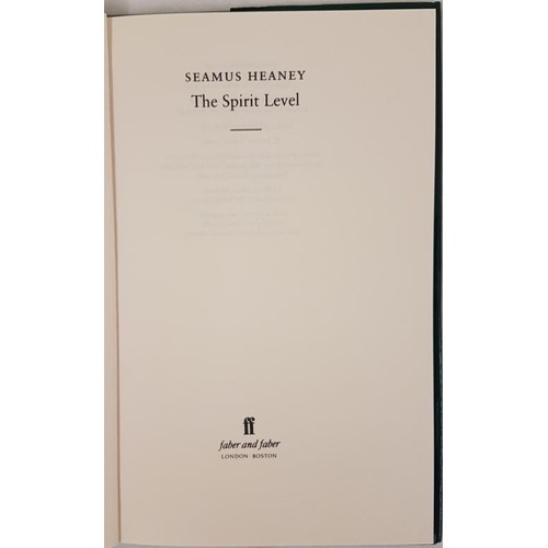 380 - Seamus Heaney. The Spirit Level. 1996. 1st in fine d.j.