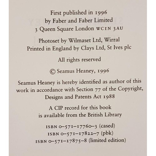 380 - Seamus Heaney. The Spirit Level. 1996. 1st in fine d.j.