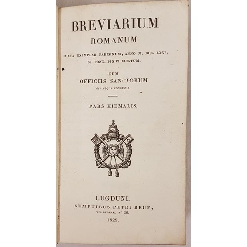 384 - Bindings: Breviarium Romanum - 4 volumes in fine red Morocco binding with the book plate of Fr. Sean... 