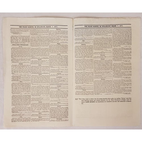 519 - [The Fenians and Manchester Martyrs]. The Police Gazette or Hue and Cry, for Ireland. November 1870.... 