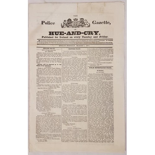 519 - [The Fenians and Manchester Martyrs]. The Police Gazette or Hue and Cry, for Ireland. November 1870.... 