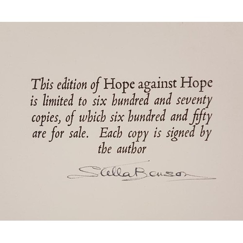 544 - Benson, Stella. Hope Against Hope and Other Stories London: Macmillan & Co., Limited, 1931. One ... 