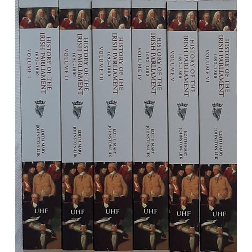 545 - History of the Irish parliament 1692 – 1800. (Edith Mary Johnston-Liik). Six volume set. Inclu... 