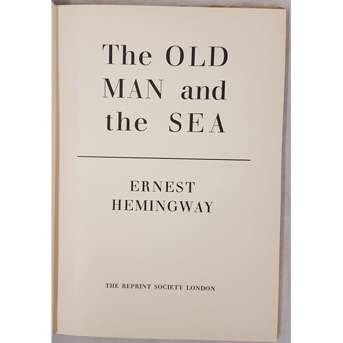 45 - The Old Man and the Sea, Ernest Hemingway, 1st illustrated edition, 1953, Reprint Society UK, with d... 