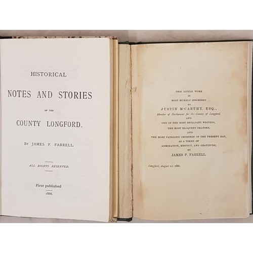 73 - Historical Notes and Stories of the County Longford by James P. Farrell. 1979 reprint of original 18... 