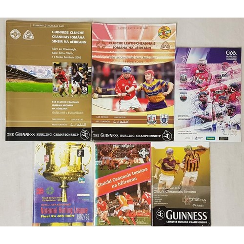 98 - Hurling Programmes: Cork V Galway, 1986 (Final); Cork V Galway 2005 (Final); Kilkenny V Waterford (L... 