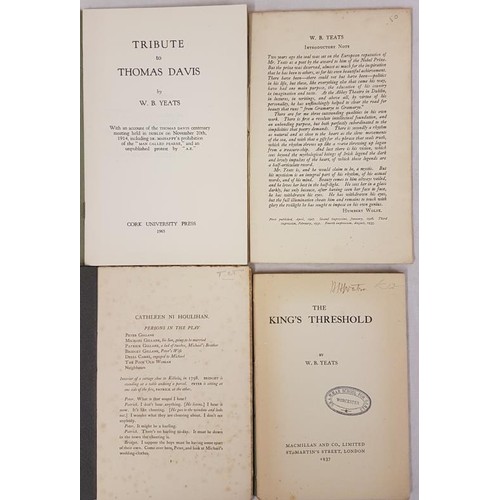 151 - WB Yeats, Cathleen Ni Houlihan, Bullen 1909, 16 pps card covers; The King’s Threshold, 1937, 1... 